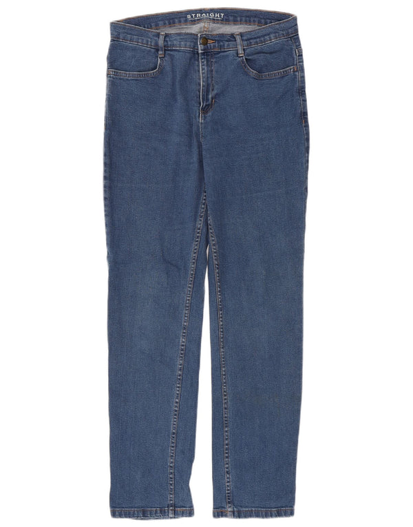 Marks & Spencer Dame Straight Jeans UK 12 Medium W30 L30 Blå Bomuld