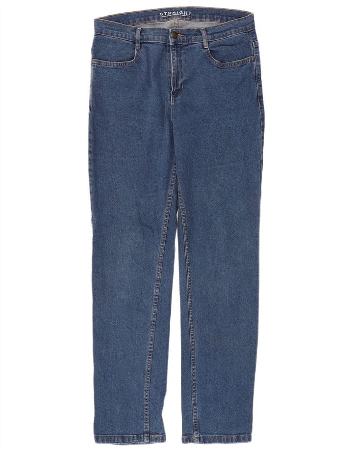 Marks & Spencer Dame Straight Jeans UK 12 Medium W30 L30 Blå Bomuld