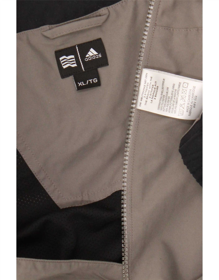 Adidas Pullover med lynlås til herrer træningsdragt Top XL Grå Colourblock Polyester