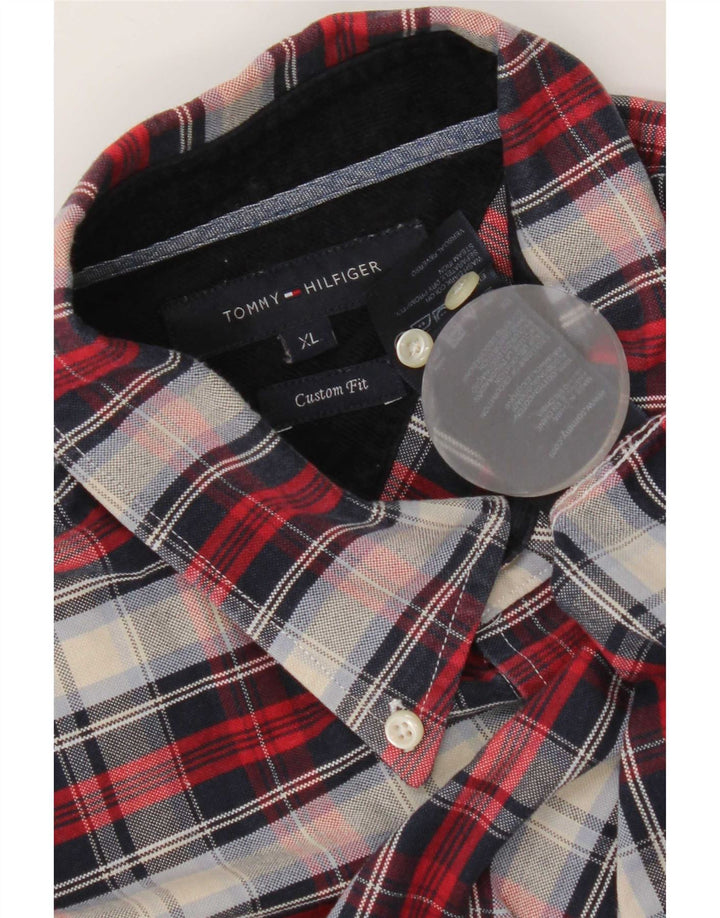 Tommy Hilfiger Herre Custom Fit skjorte XL flerfarvet ternet bomuld