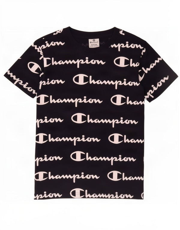 Champion Boys Grafisk T-Shirt Top 9-10 år Medium Navyblå Bomuld
