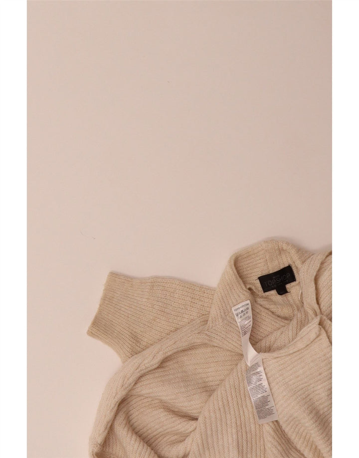 TOPSHOP Womens Oversized Turtle Neck Jumper Sweater UK 8 Small Beige Vintage Topshop and Second-Hand Topshop from Messina Hembry 