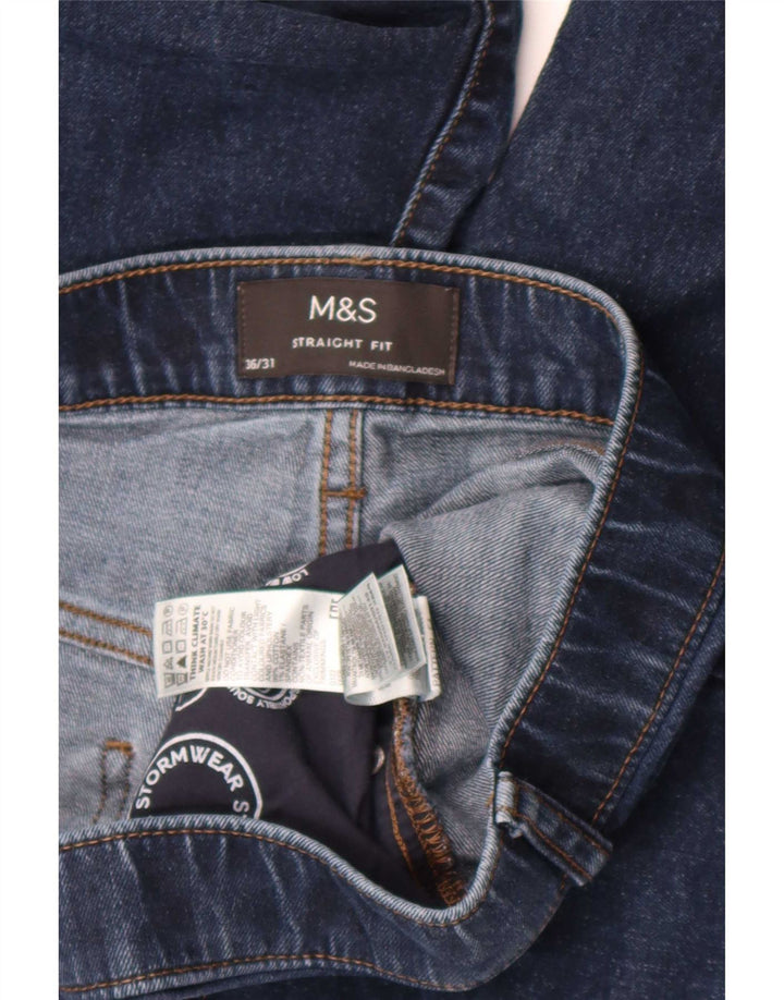 Marks & Spencer Straight Jeans til mænd W36 L28 Marineblå bomuld