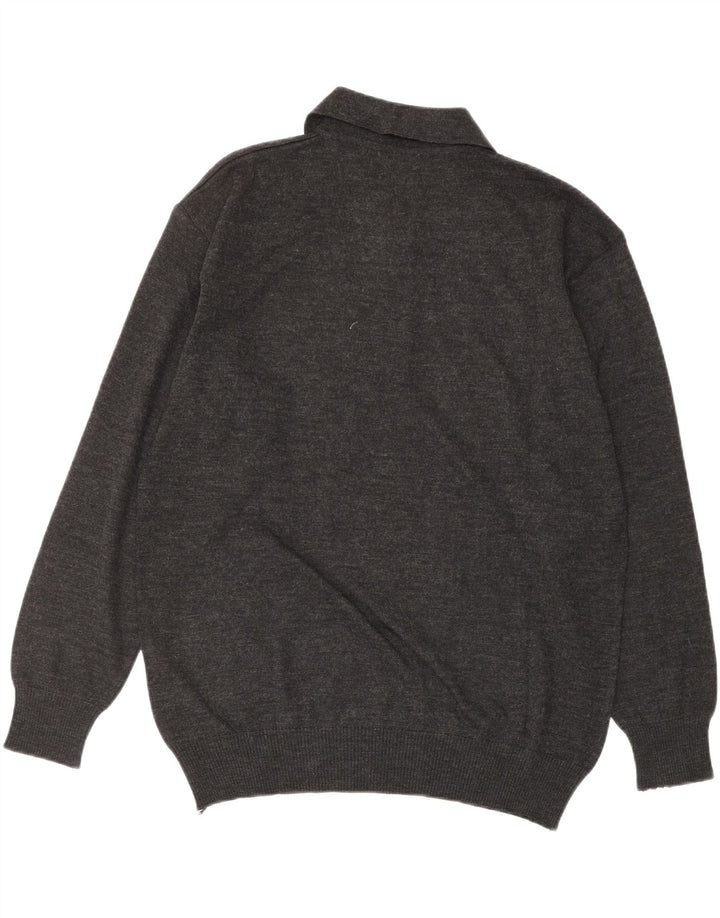 SETTEBELLO Mens Polo Neck Jumper Sweater Medium Grey Argyle/Diamond Vintage Settebello and Second-Hand Settebello from Messina Hembry 