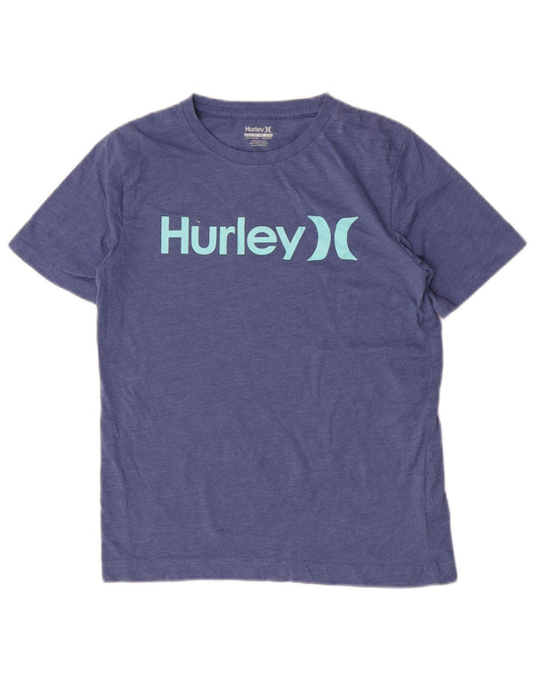 Hurley Boys Grafisk T-Shirt Top 12-13 År Stor Blå Bomuld