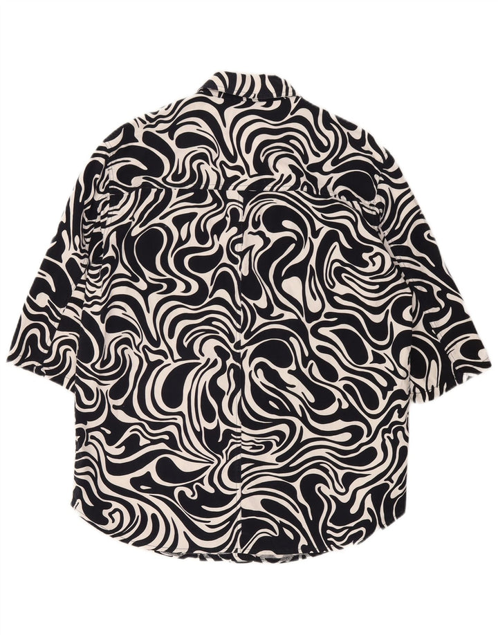 Laurel Womens Overshirt 1/2-ærmet skjorte IT 42 Medium Marineblå Geometrisk