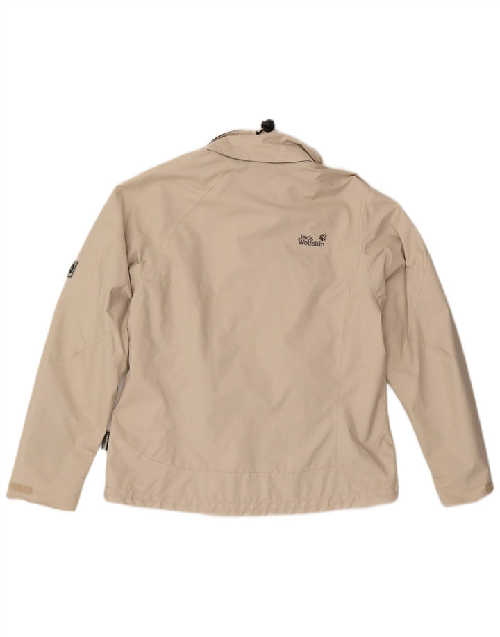 JACK WOLFSKIN Regnjakke til kvinder UK 12 Medium Beige Polyester