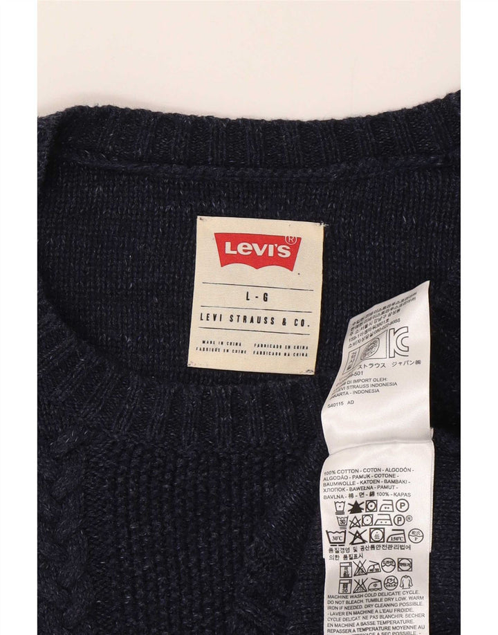 Levi's Herre sweater med rund hals, stor marineblå bomuld