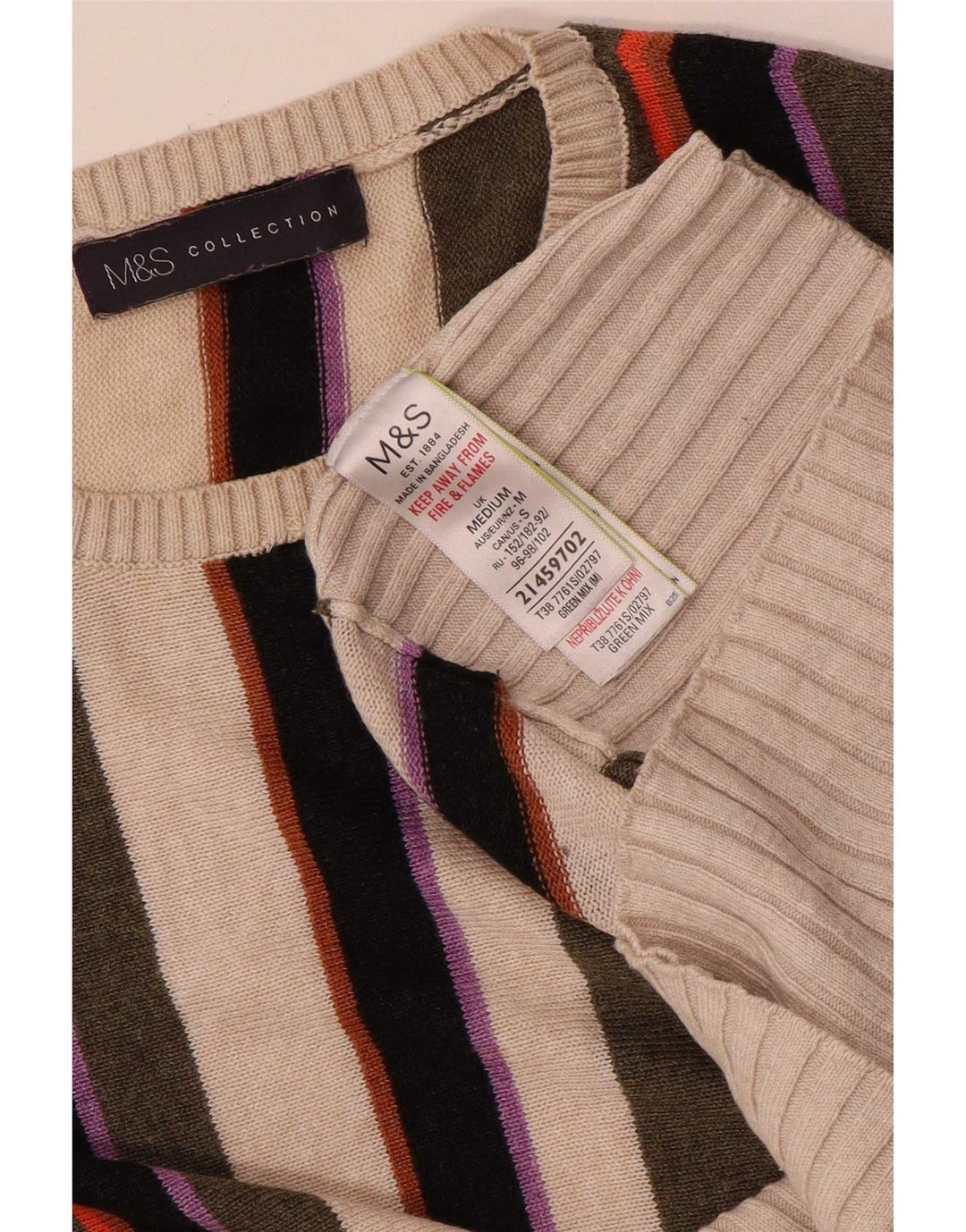Marks & Spencer Dame sweater med rund hals DK 14 Medium Flerfarvet