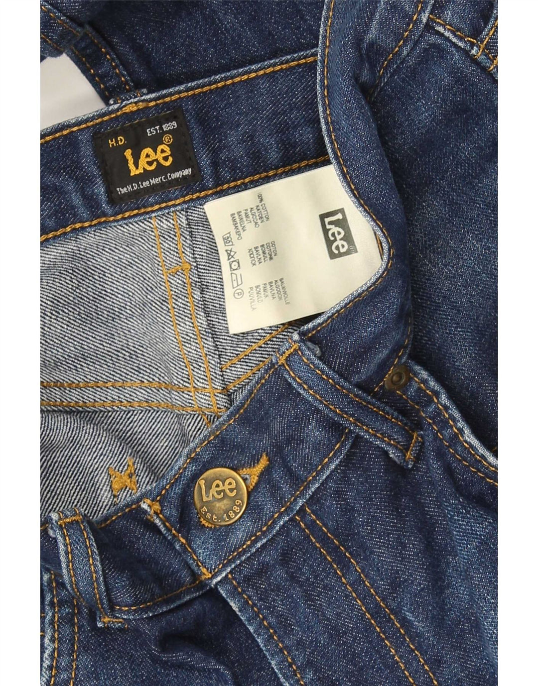 Lee Straight Jeans til mænd W32 L32 Marineblå bomuld