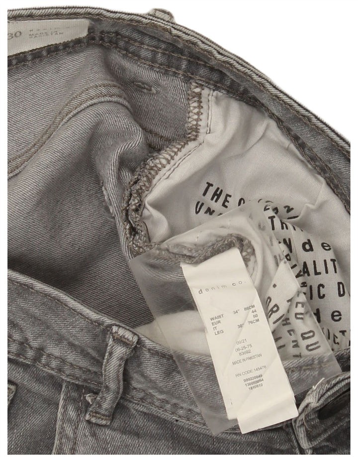Denim & Co Herre Slim Jeans W34 L30 Grå Bomuld