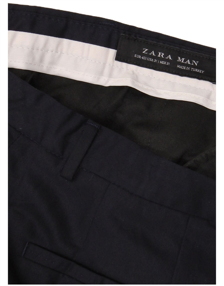 Zara Herre Slim Suit Bukser EU 40 Medium W31 L36 Navy Blue