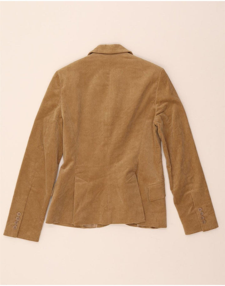 ZARA Dame 2-knaps corduroy blazerjakke EU 38 Lille brun bomuld
