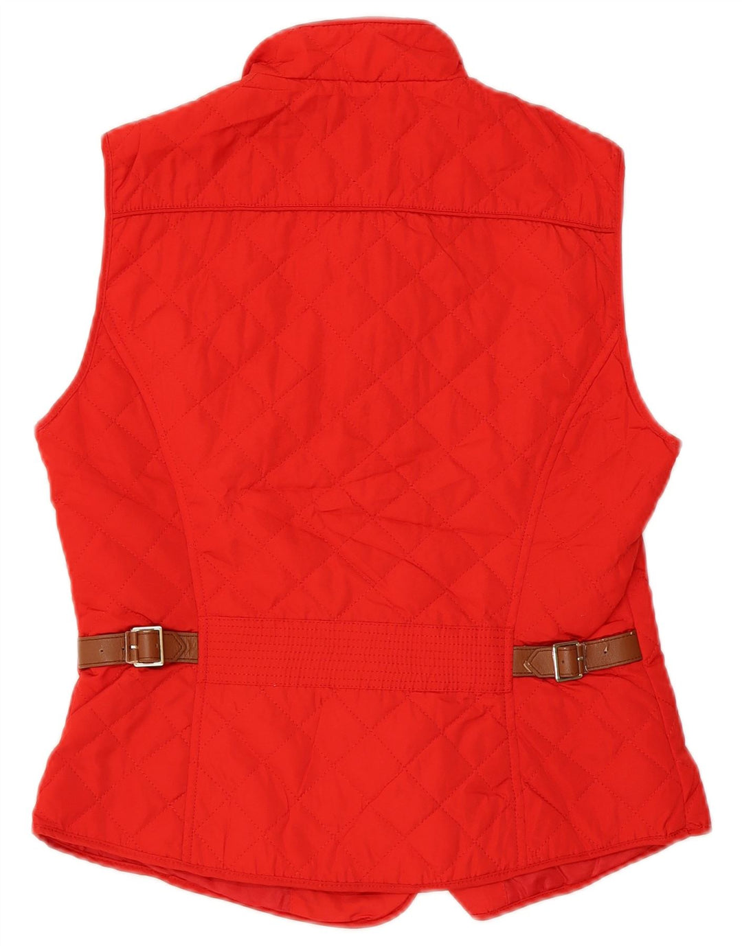 Zara Womens Quilted Gilet UK 12 Medium Rød Polyester