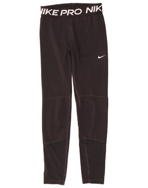 Nike piger Dri Fit grafiske leggings 13-14 år XL sort polyester