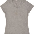 ELLESSE Womens Graphic T-Shirt Top UK 14 Medium Grey Cotton | Vintage Ellesse | Thrift | Second-Hand Ellesse | Used Clothing | Messina Hembry 