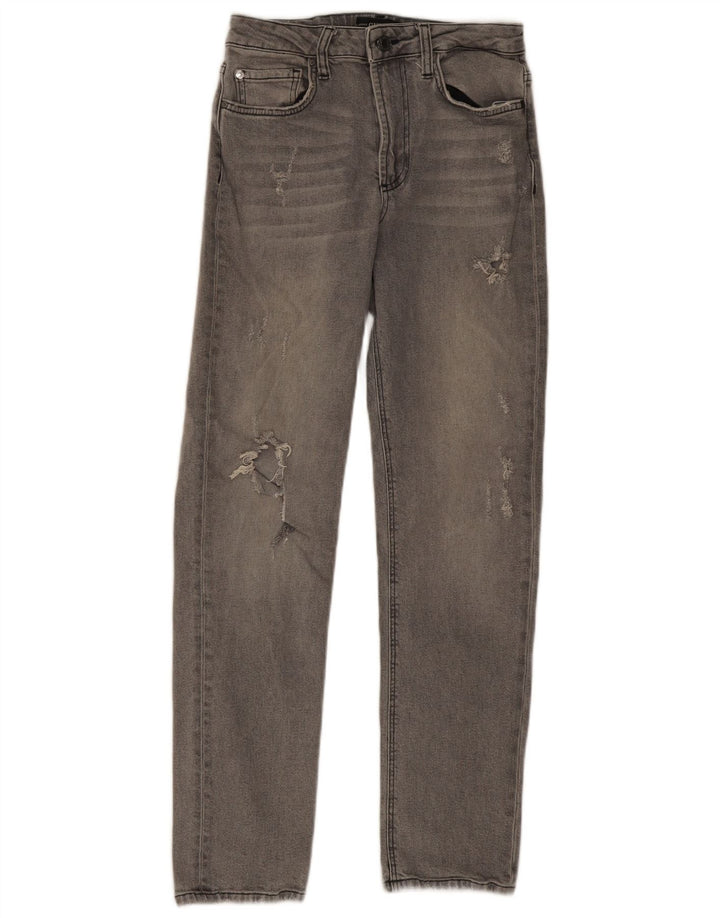 Guess Womens Distressed Straight Skinny Jeans W27 L28 Grey Polyester