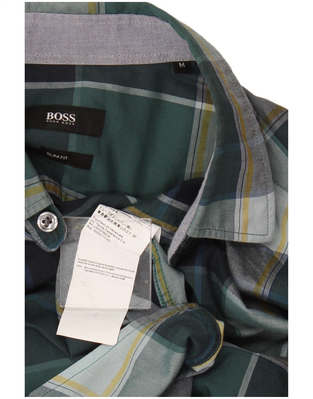 Hugo Boss Herre Slim Fit skjorte mellemgrøn ternet bomuld