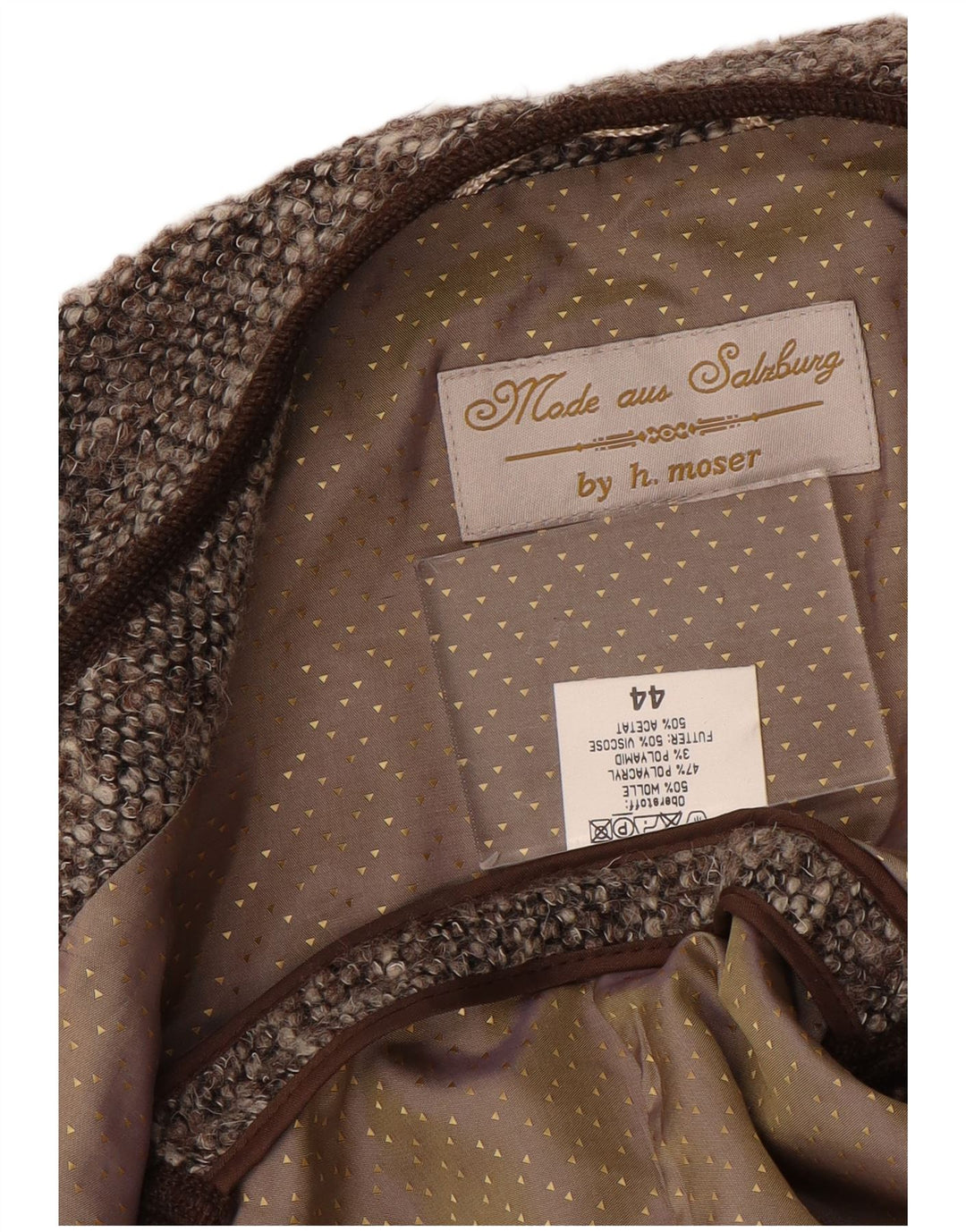 H.MOSER Dame ÅBEN vest IT 44 Medium Brun Floral Polyacrylic