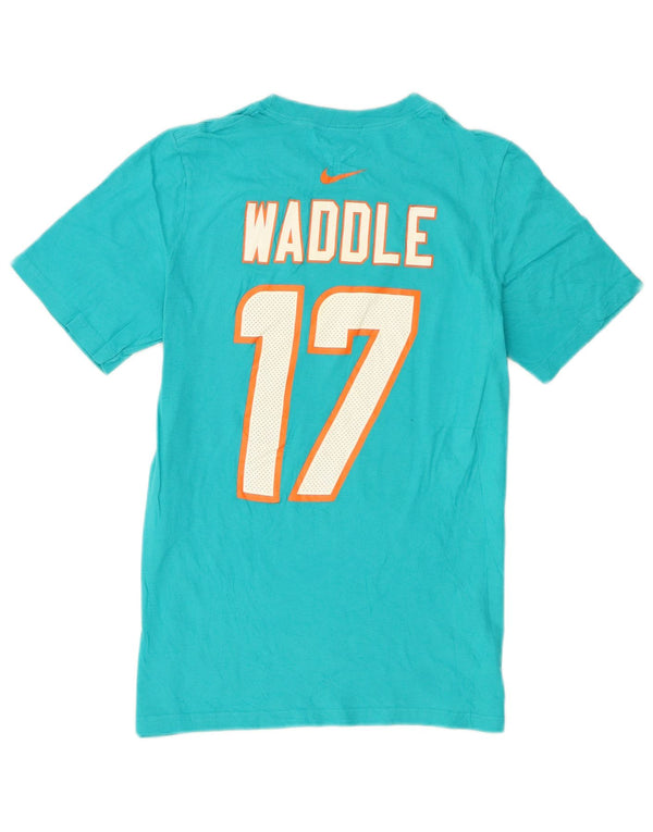 Nike Dame Miami Dolphins Grafisk T-Shirt Top UK 14 Stor turkis bomuld