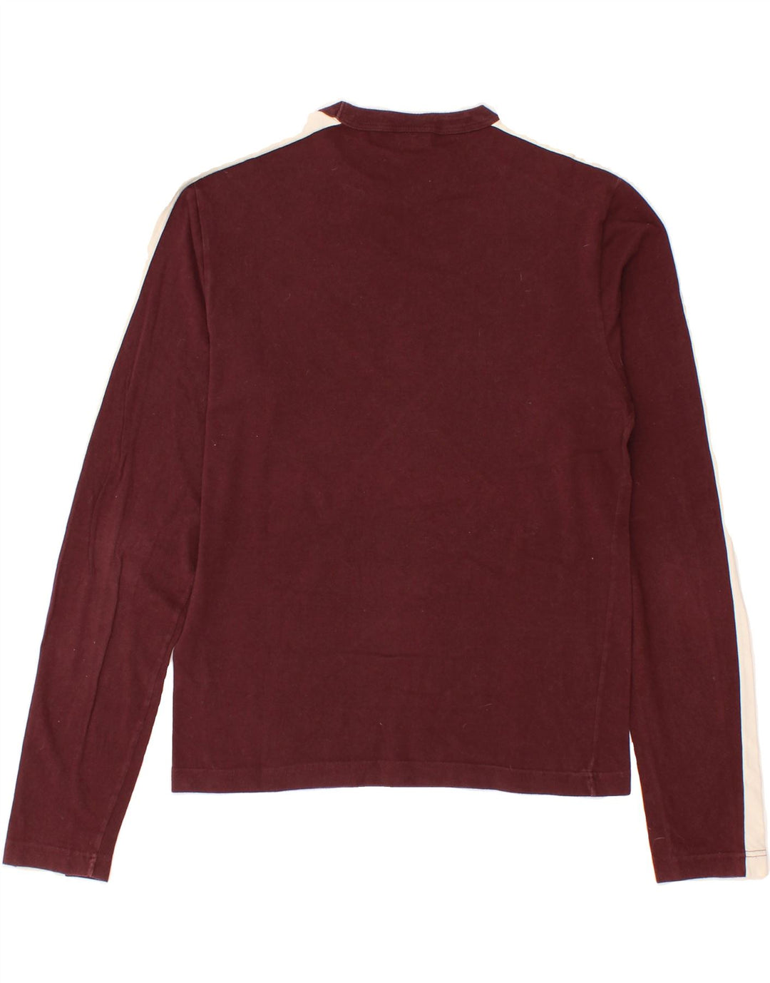 LEE Womens Graphic Top Long Sleeve UK 14 Large Maroon Colourblock Cotton Vintage Lee and Second-Hand Lee from Messina Hembry 