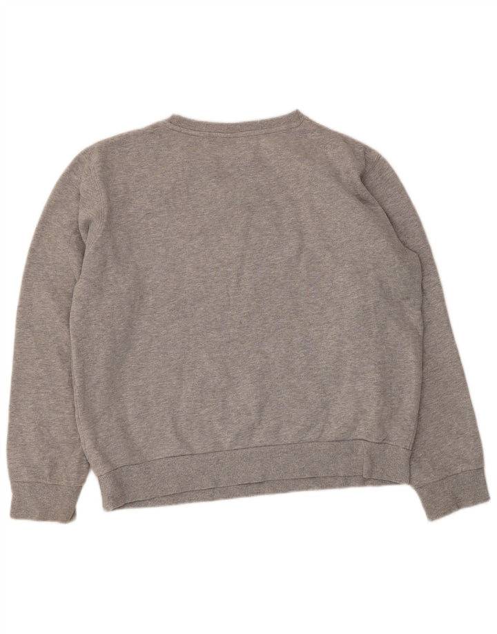 Ellesse Womens Grafisk Oversized Sweatshirt Jumper UK 10 Small Grey Flecked