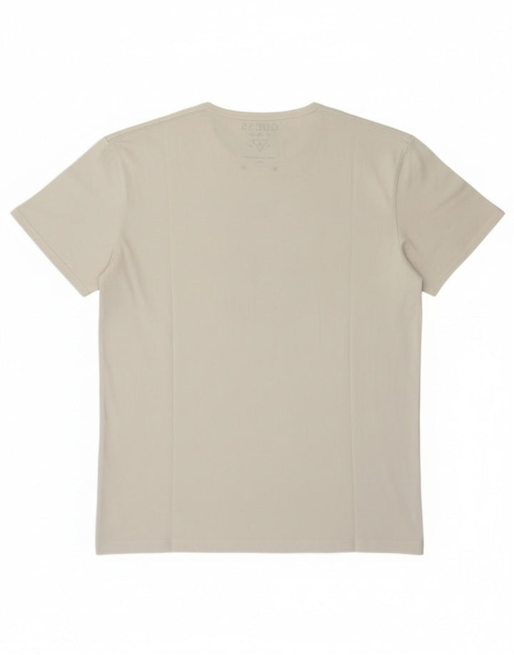 Guess Grafisk T-shirt top til kvinder EU 38 Mellem hvid bomuld Klassisk