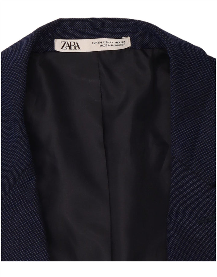 Zara Herre 1-knap blazerjakke EU 54 XL Marineblå