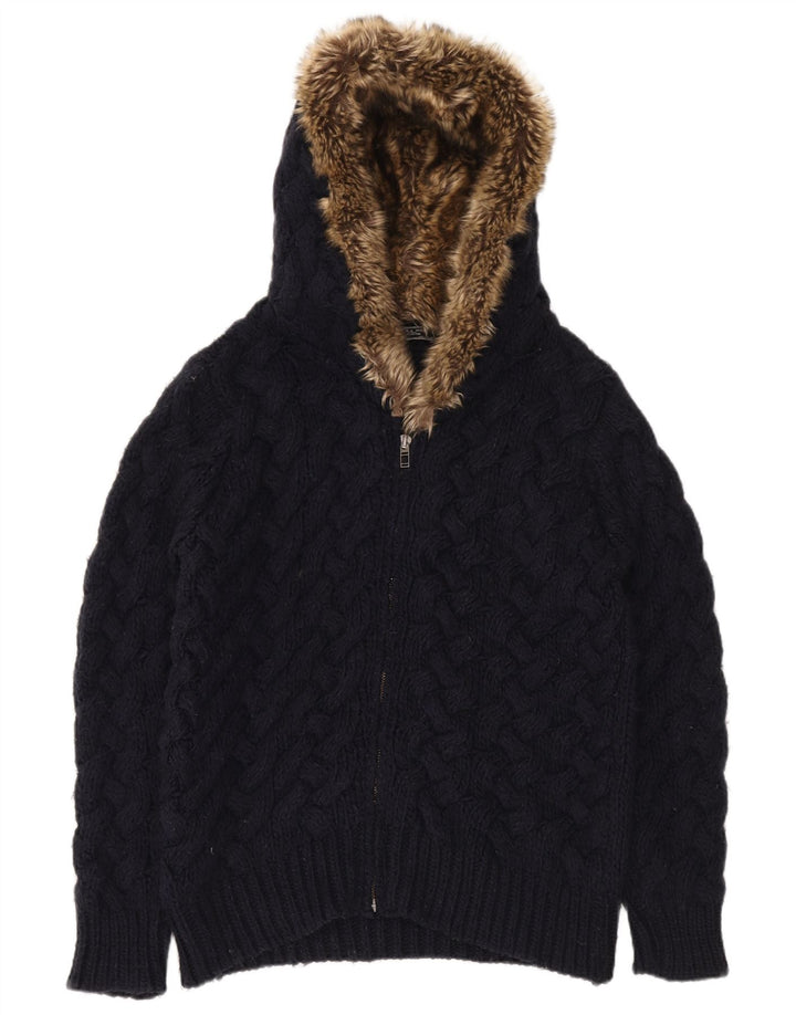 Zara Herre hættecardigan sweater Stor marineblå