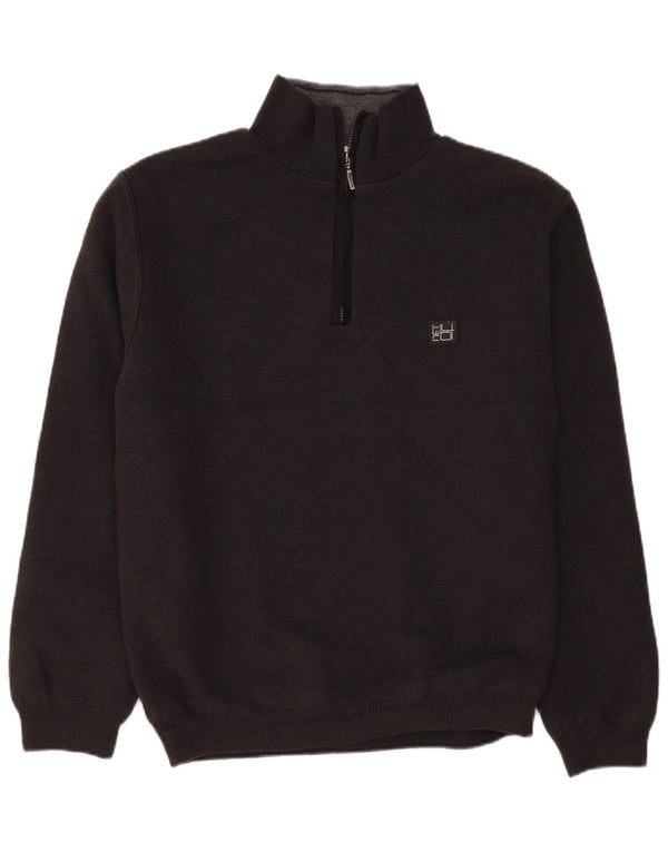 Vintage herre lynlås trøje sweater stor sort uld