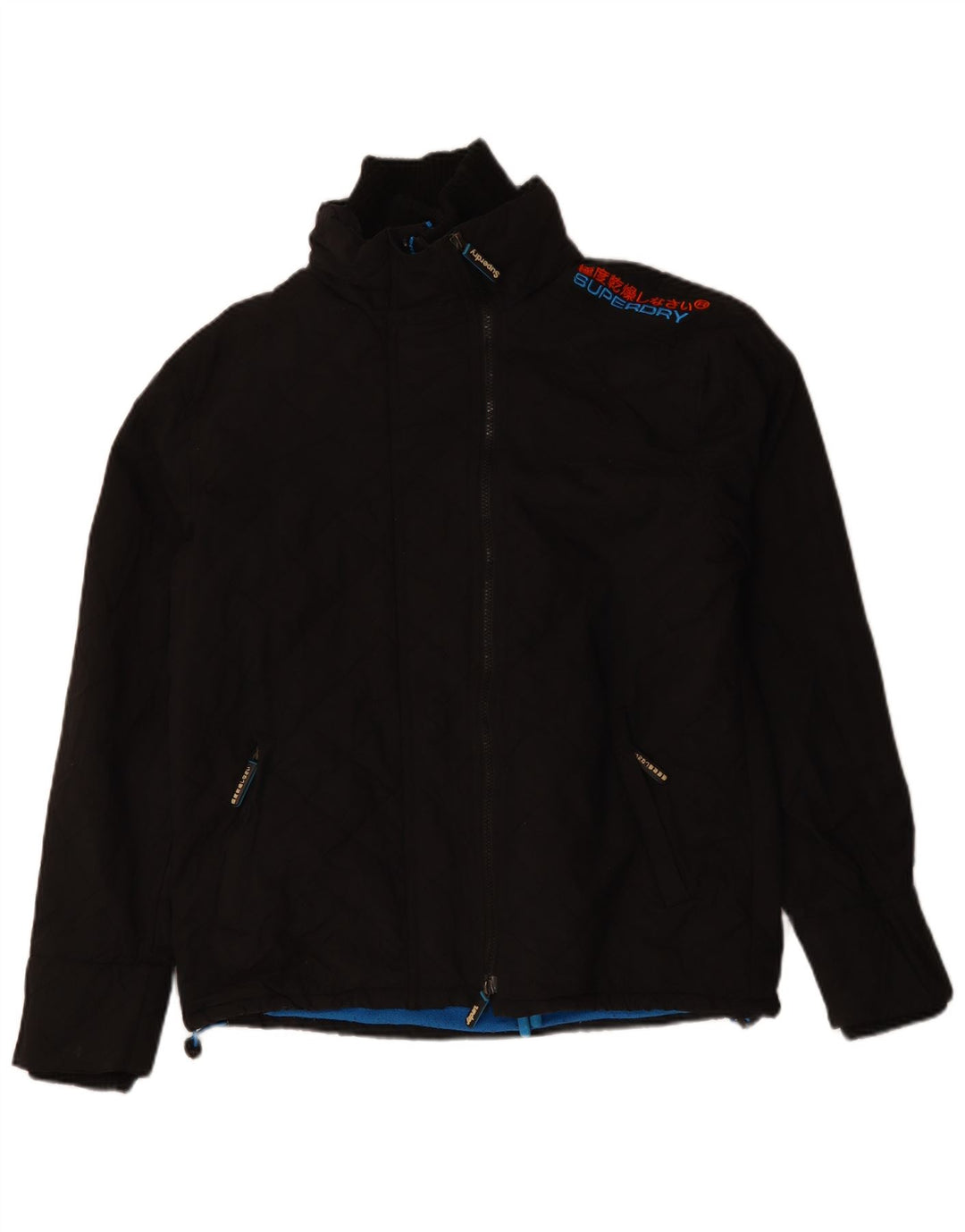 Superdry Herre Windcheater Windbreaker Jacket UK 40 Large Black Modern
