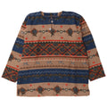 Vintage fleecetrøje til mænd Stor flerfarvet Fair Isle Polyester