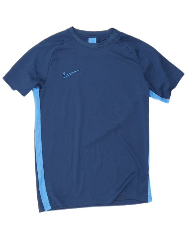 Nike Herre Dri Fit T-shirt Top Medium Marineblå Colourblock Polyester