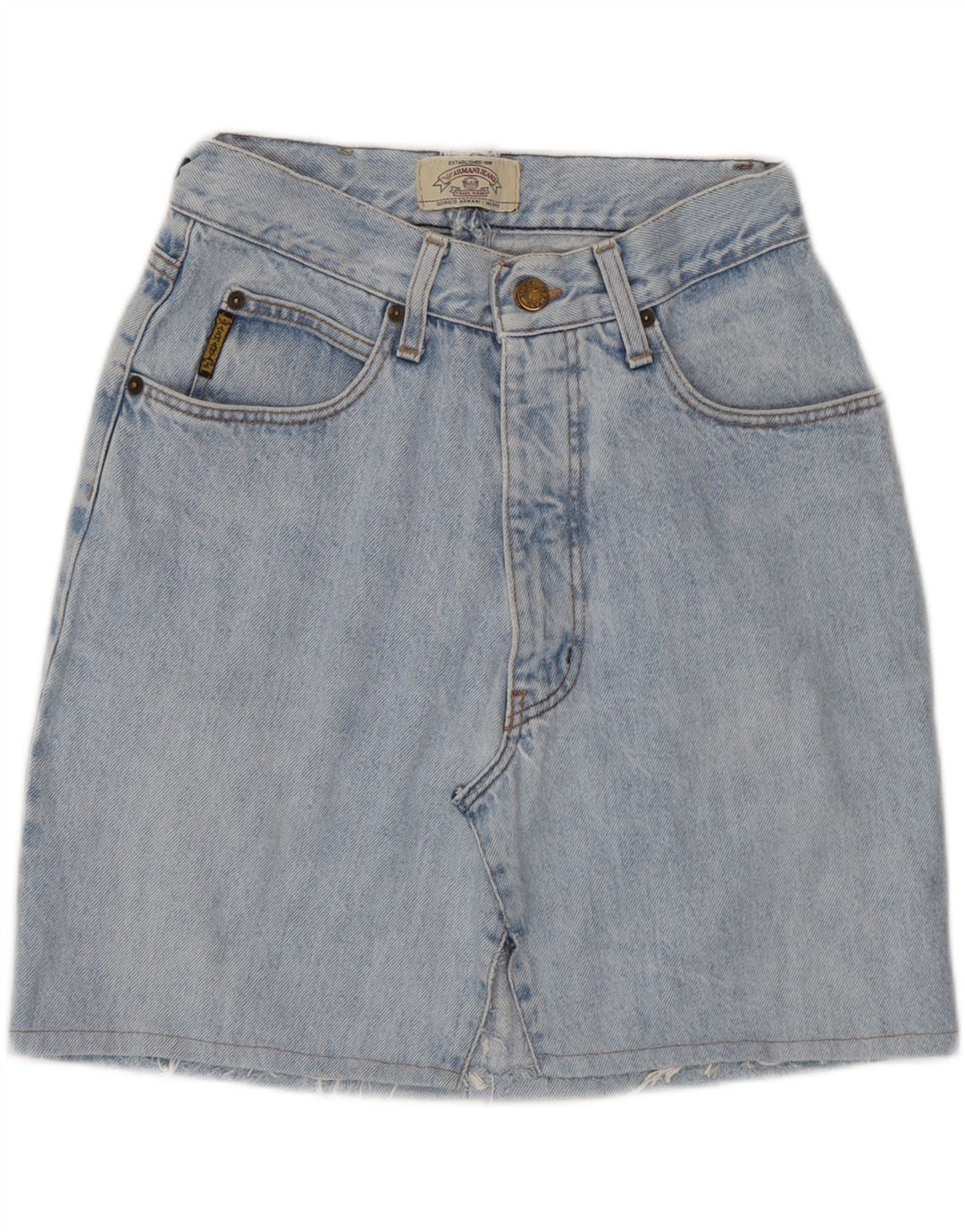 Armani Dame Denim Nederdel W26 Lille Blå