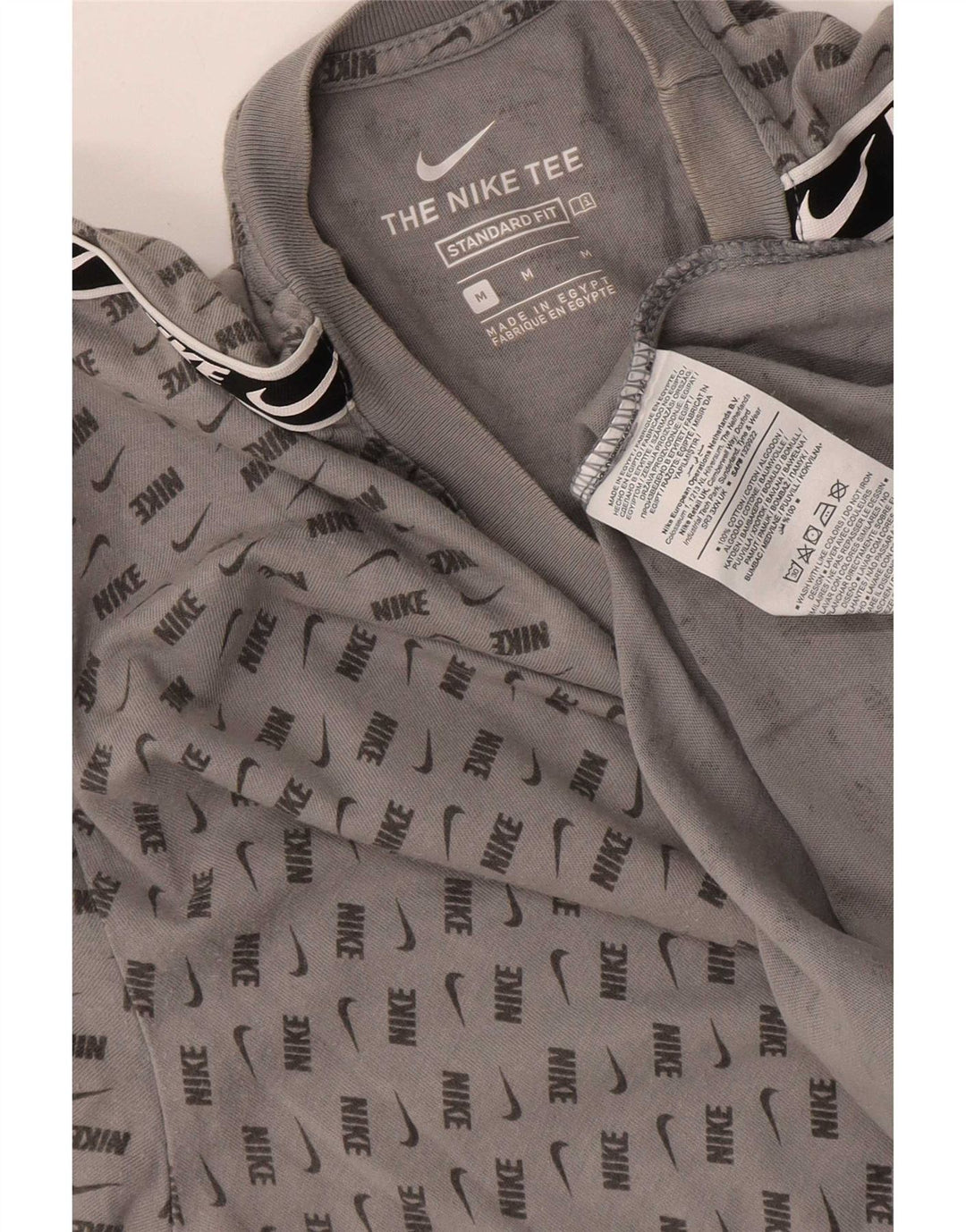 Nike grafisk T-shirt top mellemgrå plettet bomuld til mænd