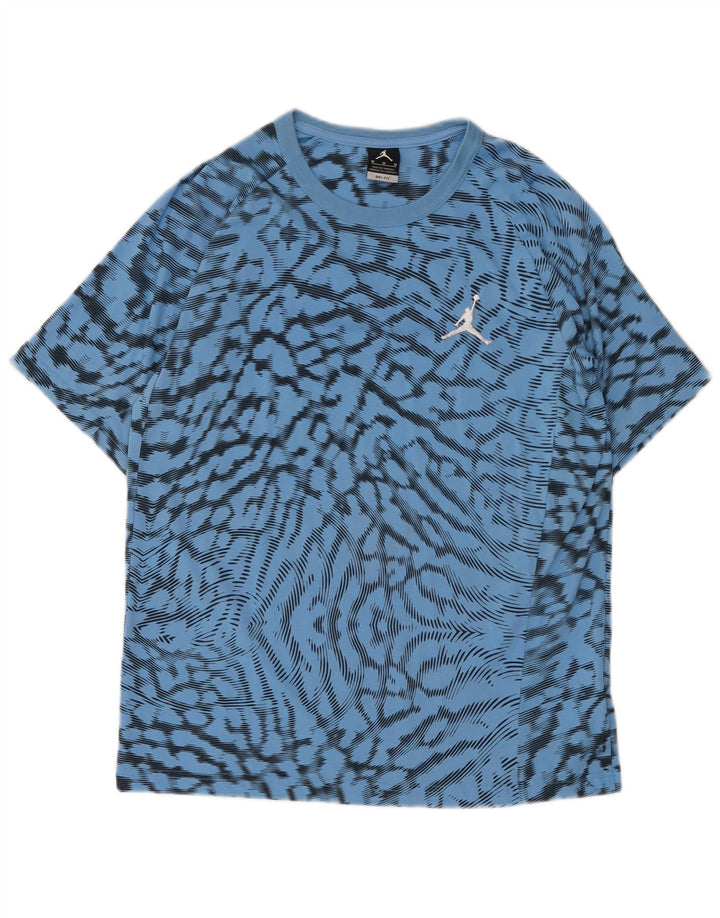 Jordan Herre Dri Fit T-shirt med abstrakt mønster mellemblå bomuld