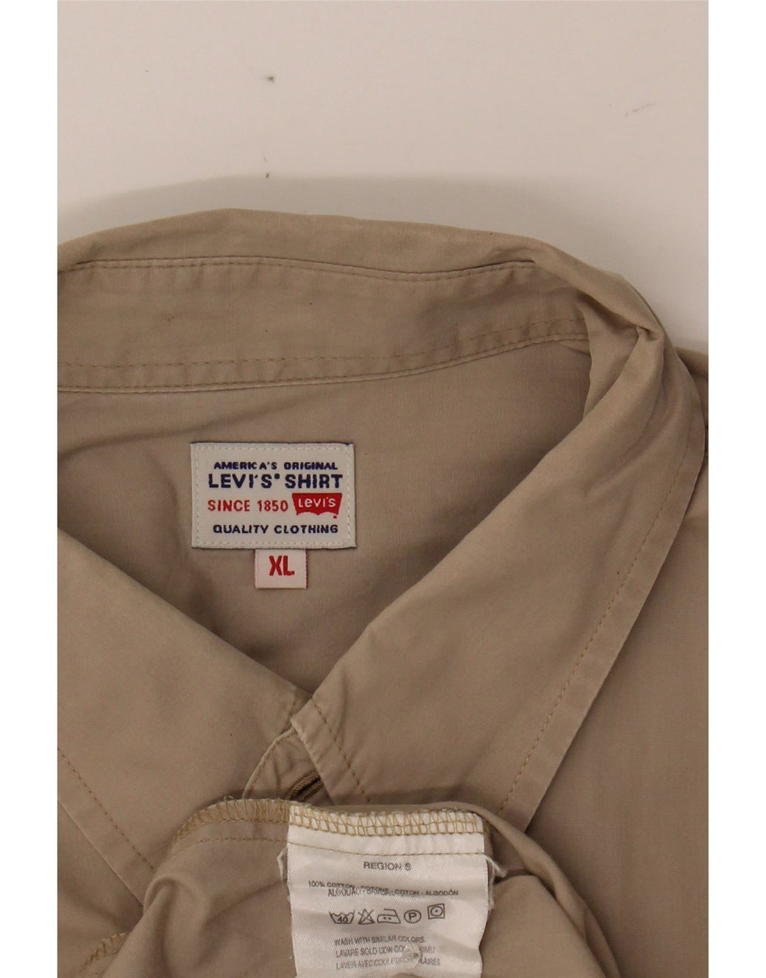 LEVI'S Mens Shirt XL Beige Cotton Vintage Levi's and Second-Hand Levi's from Messina Hembry 
