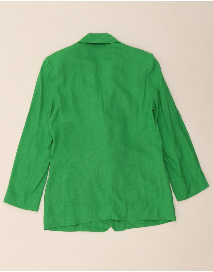 Marella Dame EMME 1 Knap Blazer Jacket UK 8 Small Green Linen