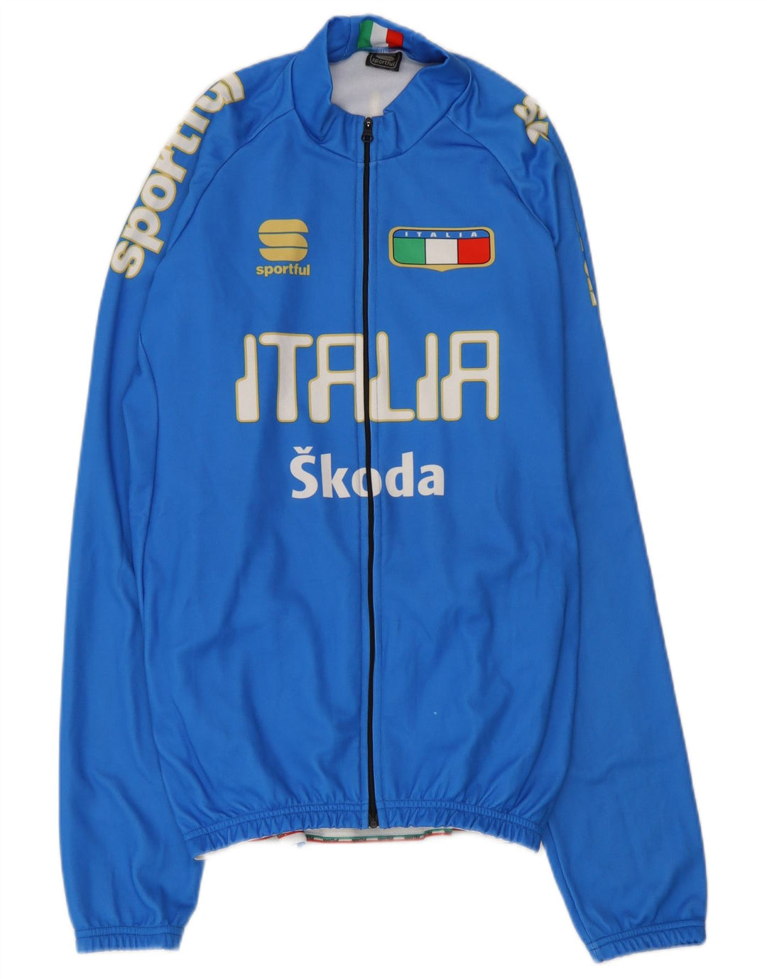 Sportful herre Italia grafisk træningsdragt topjakke 2XL blå polyester