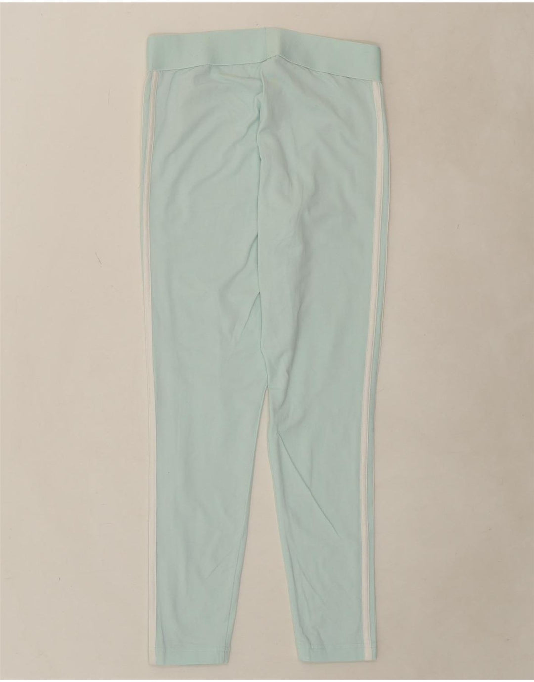 ADIDAS Womens Leggings UK 12/14 Medium  Turquoise Cotton Vintage Adidas and Second-Hand Adidas from Messina Hembry 