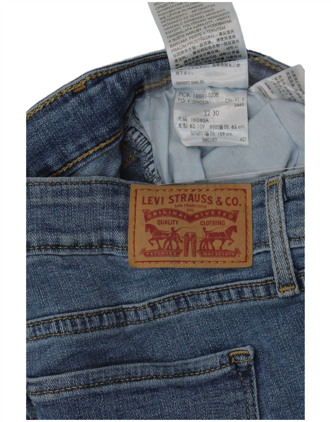 Levi's Dame 711 Skinny Jeans W32 L30 Blå Bomuld