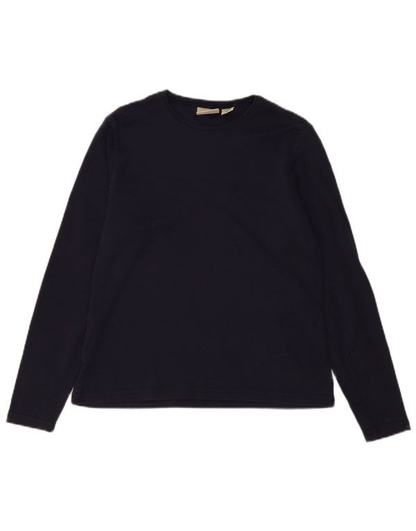 L.L.BEAN Dametop Langærmet UK 10 Lille marineblå bomuld