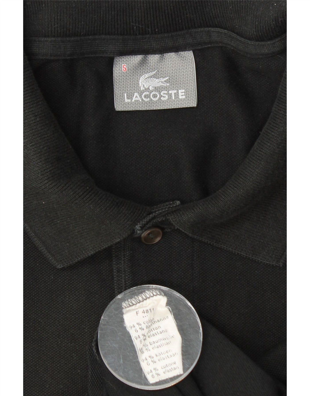 LACOSTE Poloshirt til mænd str. 5 Large Sort bomuld
