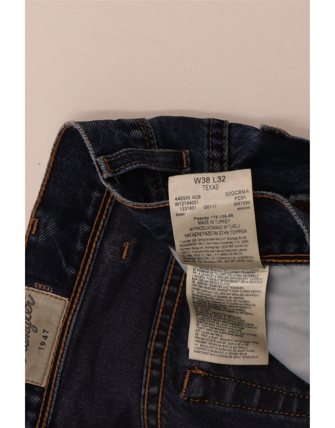 WRANGLER Herre Texas Straight Jeans W38 L32 Blå Bomuld