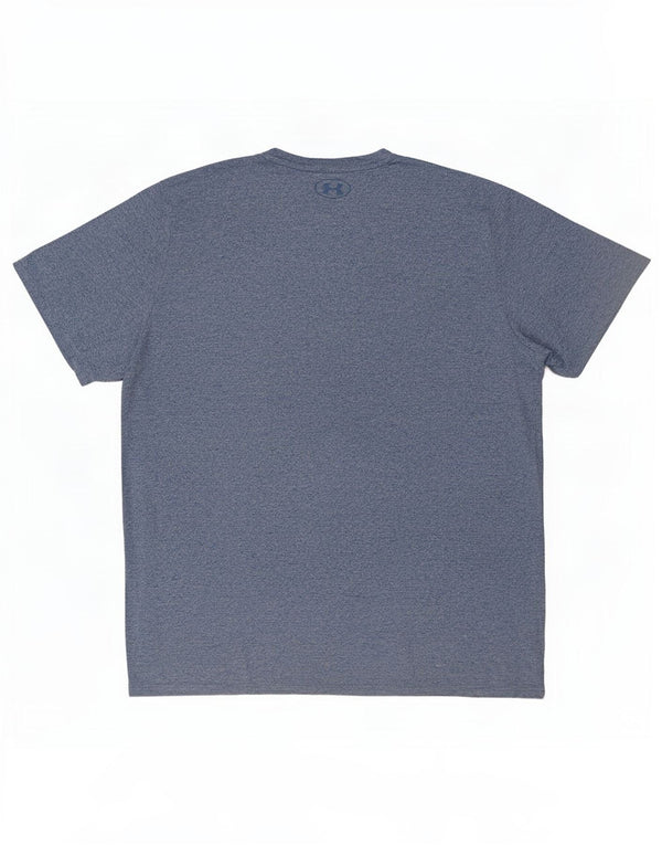 Under Armour Herre Heat Gear Loose Fit T-Shirt Top Large Blue Flecked