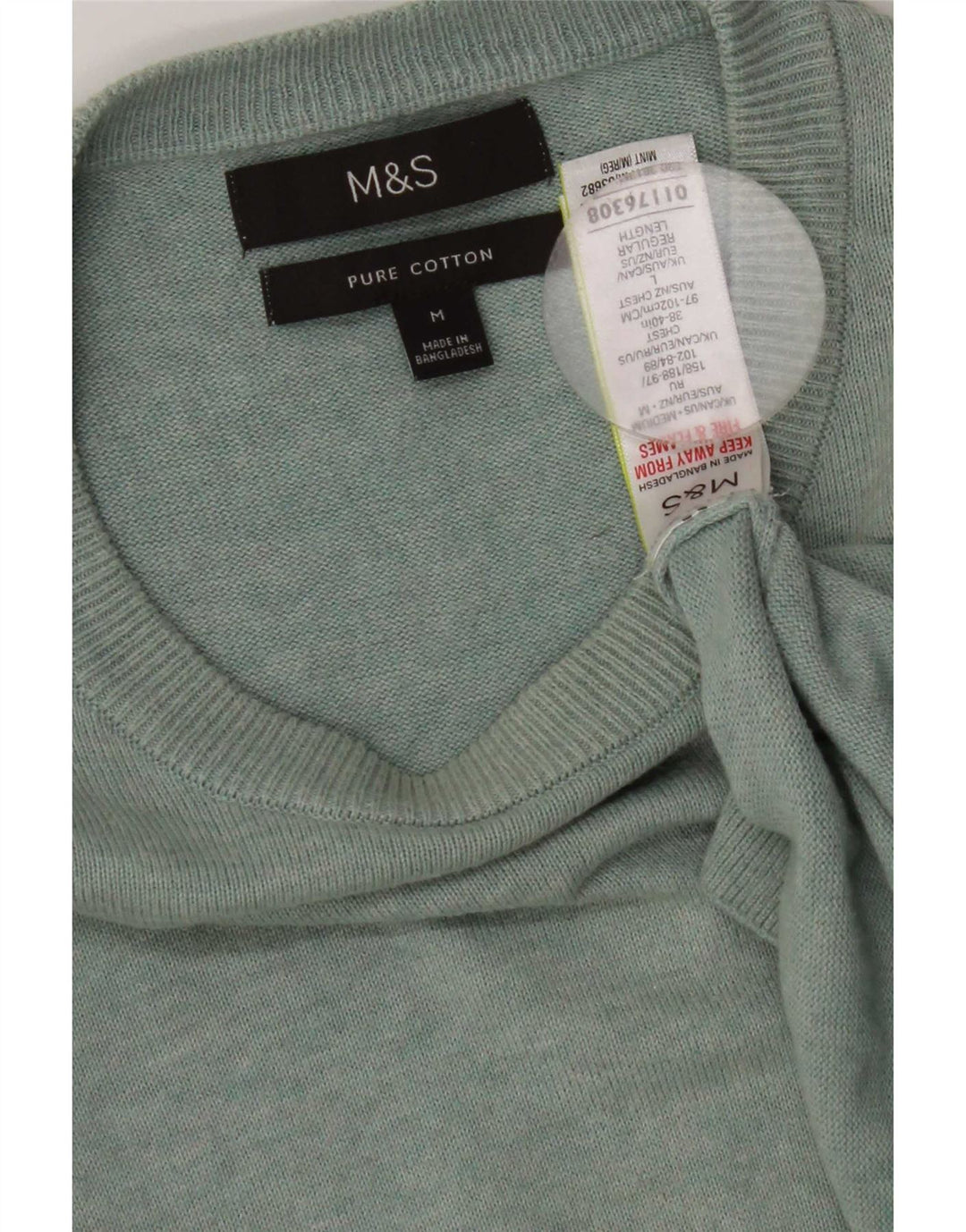 Marks & Spencer Herre Boat Neck Jumper Sweater Medium Grøn Bomuld