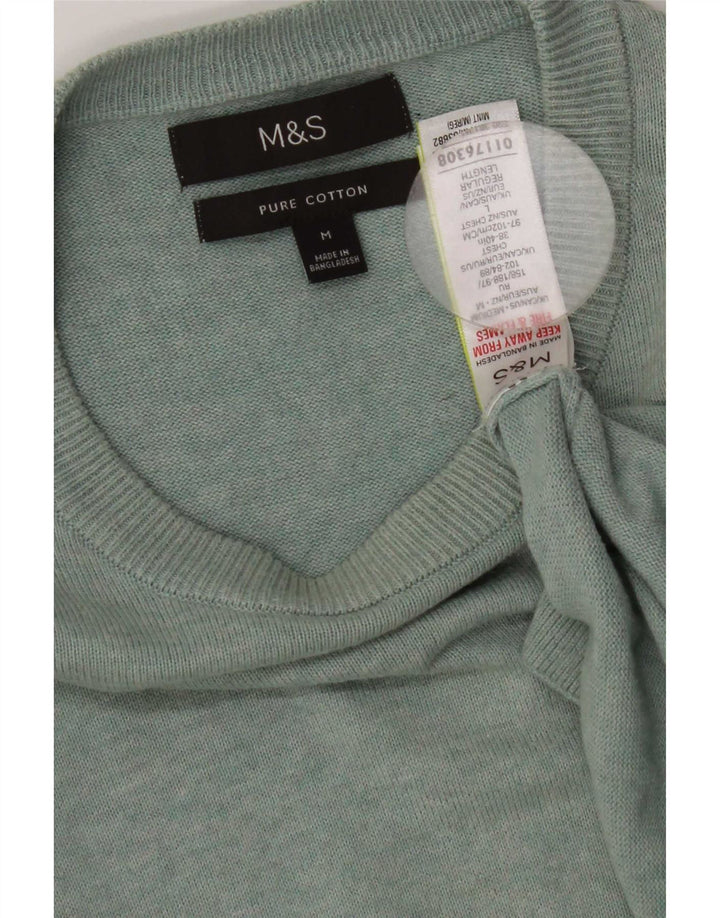 Marks & Spencer Herre Boat Neck Jumper Sweater Medium Grøn Bomuld