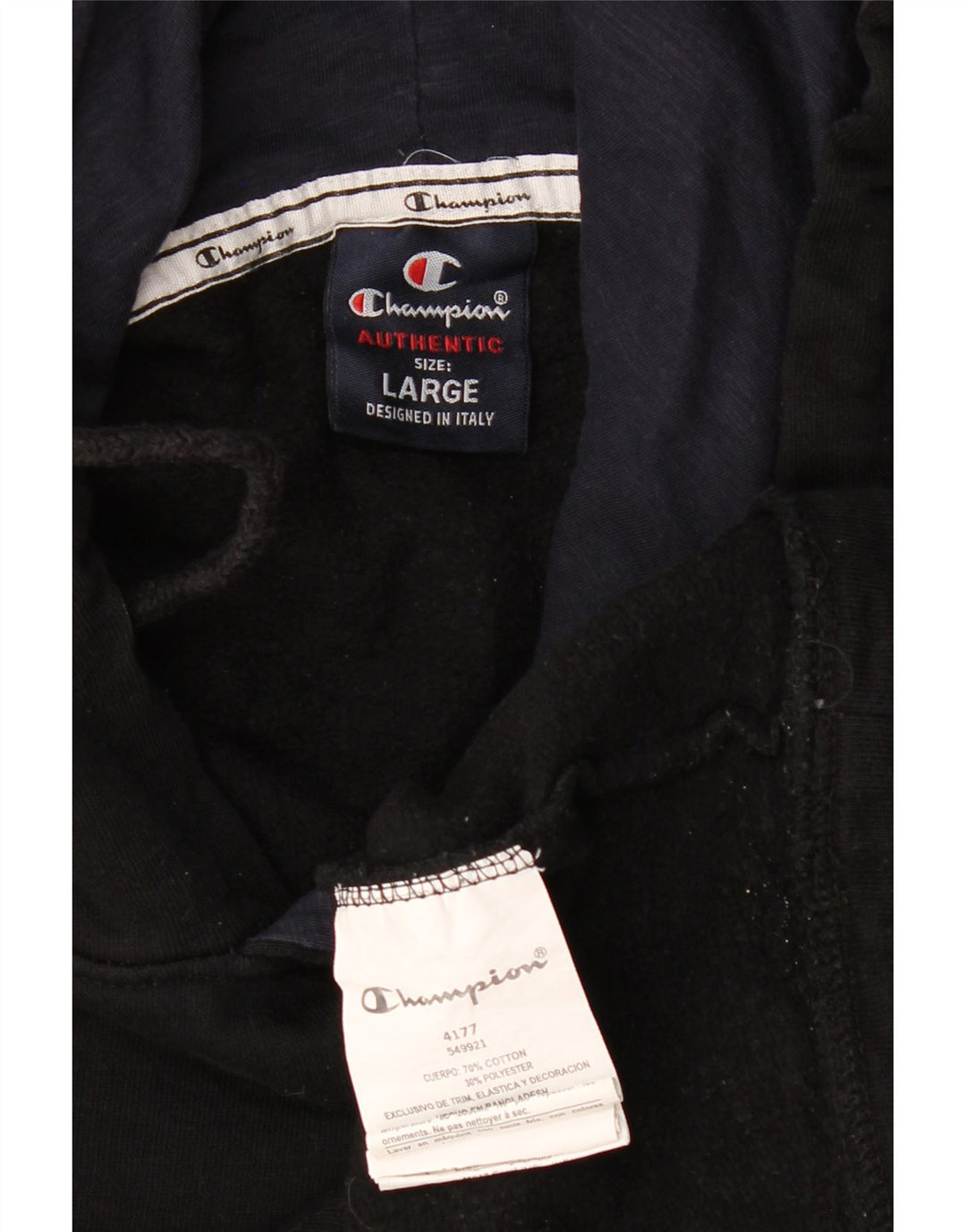 CHAMPION Grafisk hættetrøje til mænd Stor sort bomuld