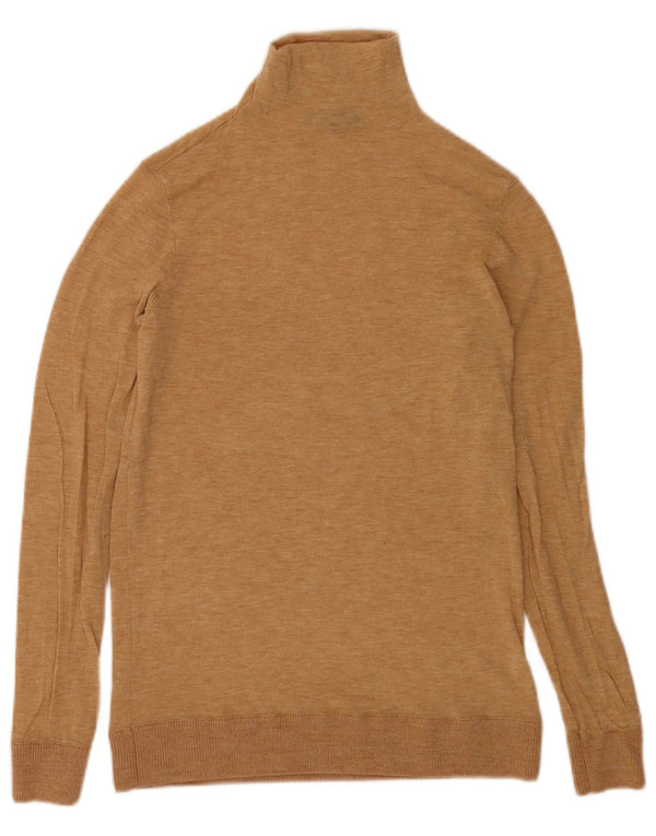 Tommy Hilfiger Dame Turtle Neck Jumper Sweater UK 12 Medium Beige Flecked