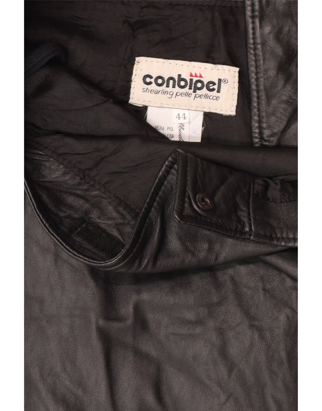 Conbipel Dame Wrap Læder Nederdel IT 44 Medium W32 Sort Læder